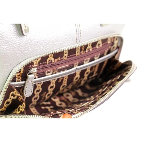 Tignanello SILVER GENUINE LEATHER ORGANIZER X-BODY SHOULDER BAG HANDBAG PURSE - Picture 5 of 16